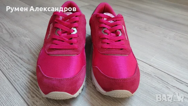 Дамски розови велурени маратонки REEBOK CL NYLON EUR38, снимка 3 - Маратонки - 55825262