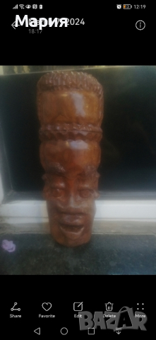 Дървена Африканска маска 20 см , снимка 5 - Други - 44681700