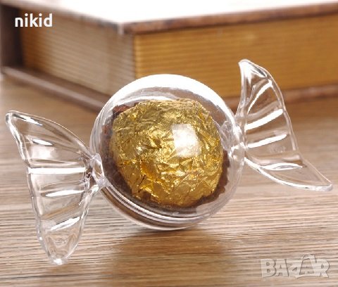 голям Бонбон пластмасов разглобяема кутийка кутия с капаче за подарък с бижу или украса декор, снимка 2 - Други - 37675339