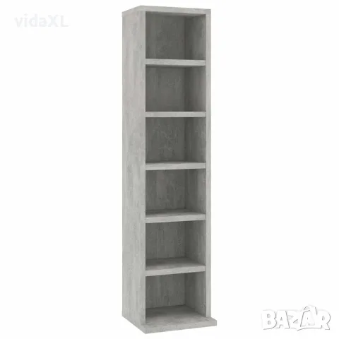 vidaXL Етажерка за дискове, бетонно сива, 21x20x88 см, инженерно дърво, снимка 1 - Етажерки - 56147727