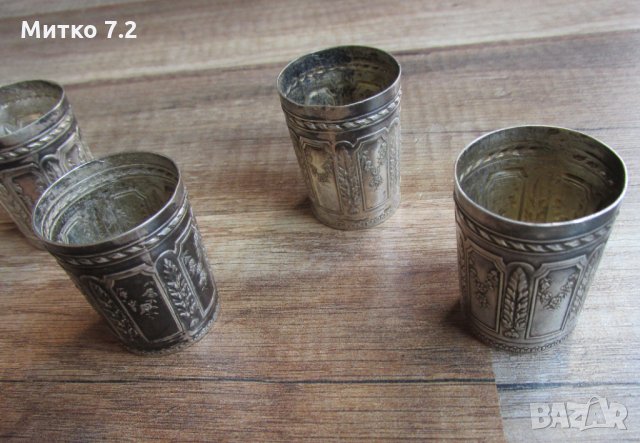 Стар комплект сребърни чашки , снимка 5 - Антикварни и старинни предмети - 32106419