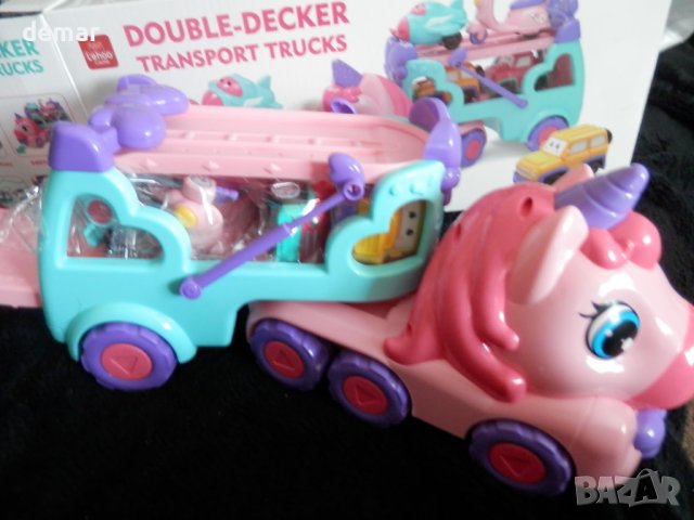 Камион с малки превозни средства, светлина и звук за деца /момиче/, снимка 9 - Конструктори - 42895750