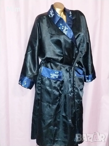 Rose just for you-L, XL-Сатенен нов халат /кимоно /  с бродиран дракон с две лица(двоен), снимка 6 - Нощници - 53370659