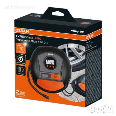 Дигитален компресор за гуми OSRAM TYREINFLATE 450-12V, снимка 9 - Аксесоари и консумативи - 38013445