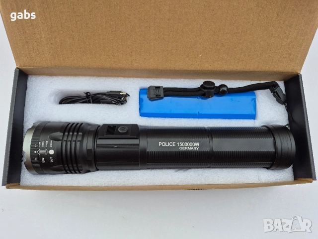 Мощен лазерен фенер POLICE BX-SP37,FLASH LIGHT,2000m, снимка 12 - Къмпинг осветление - 52479209