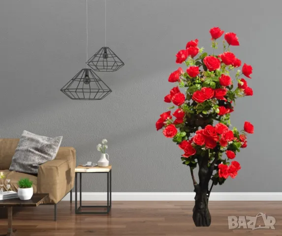Изкуствено дръвче с червени рози ,1.70 м, снимка 5 - Изкуствени цветя - 49816010