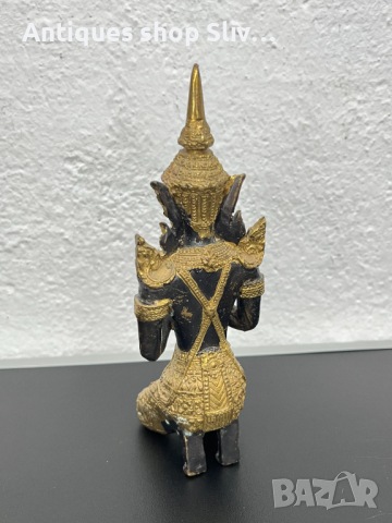 Тайландска бронзова фигура на танцьорка / Буда. №5124, снимка 5 - Колекции - 44511040