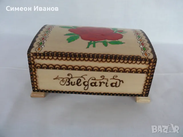 Интересна стара дървена кутия за бижута #1971, снимка 1