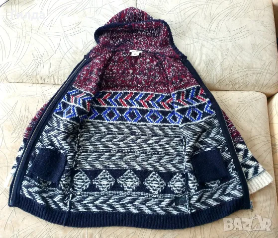 Isabel Marant H&M унисекс жилетка / плетено палто с качулка алпака, снимка 2 - Жилетки - 56158614
