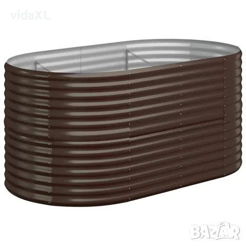 vidaXL Градинска повдигната леха поцинкована стомана кафяво