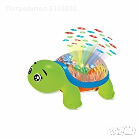 Щастлива костенурка – Детска интерактивна играчка с 3D светлини, музика и проекция, снимка 3 - Музикални играчки - 51432005