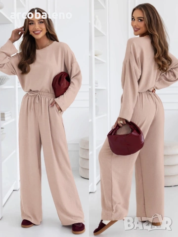 Дамски комплект блуза и панталони Shalina, 6цвята , снимка 4 - Комплекти - 52744152