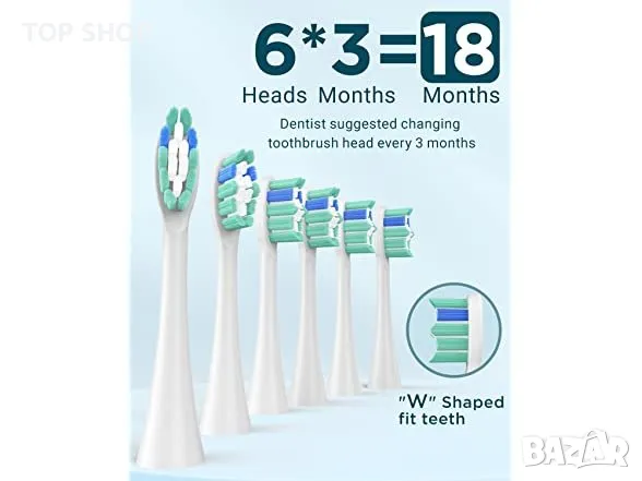 Звукова електрическа четка за зъби за възрастни и деца - PHYLIAN PRO Акумулаторна с 6 глави, снимка 8 - Тримери - 49093031