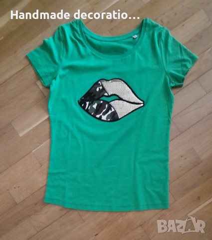 Дамска тениска с апликация., снимка 1