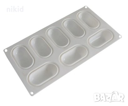 8 овални заоблени рулца капсули силиконов молд форма калъп гипс сапун мус десерт шоколад кексче, снимка 2 - Форми - 33736920