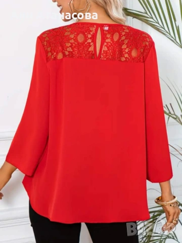 Нова елегантна червена туника с дантела , снимка 2 - Туники - 54335361