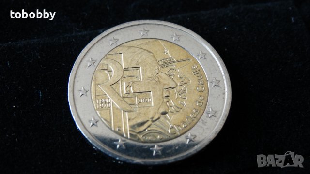 Френска монета 2евро, Шарл дьо Гол, възпоменателна 50г. от смъртта му, снимка 3 - Нумизматика и бонистика - 40576013