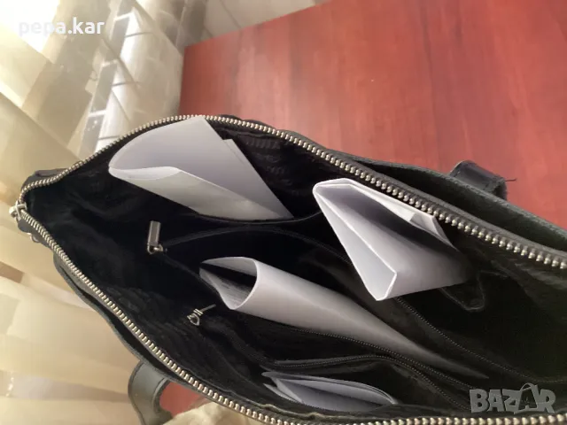 Чанта -Черна кожена чанта Farfalla rosso НОВА, снимка 6 - Чанти - 50125495