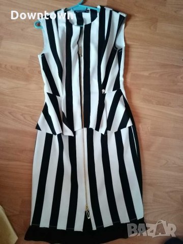 RINASCIMENTO made in Italy, оригинална елегантна Черно-бяла рокля /размер S /, снимка 8 - Рокли - 31088377