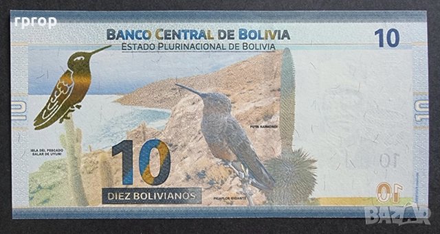 Банкнота. Боливия. 10 боливианос . 2018 г., снимка 3 - Нумизматика и бонистика - 39799075