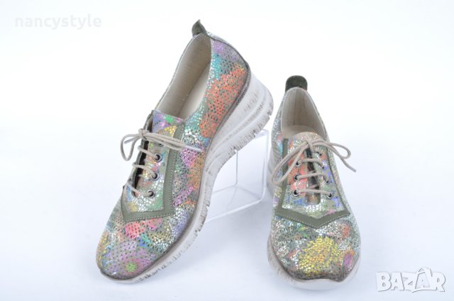 Цветни дамски обувки на платформа от естествена кожа, снимка 2 - Дамски ежедневни обувки - 40412541