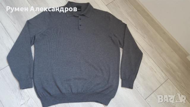 Нова сива мъжка блуза с дълъг ръкав HUGO BOSS р-р XXl