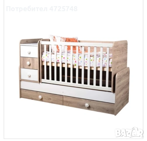 Бебешко легло-люлка, 60x120 см, нова, многофункционално