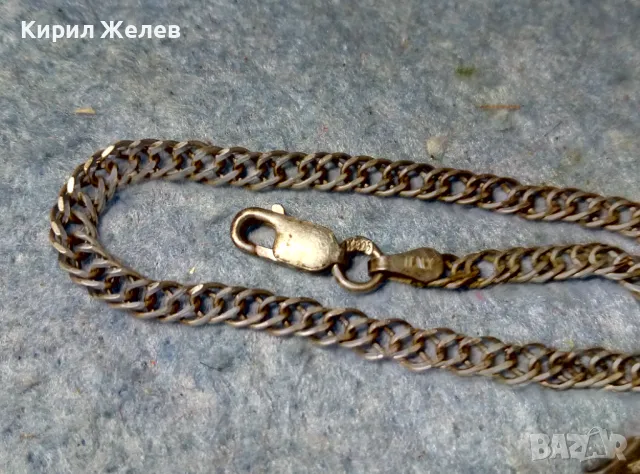 СТИЛНА ИТАЛИАНСКА СРЕБЪРНА ГРИВНА СРЕБРО 925 ITALY КРАСИВА ВИНТИДЖ АРТ ПЛЕТКА 49617, снимка 2 - Гривни - 49143297