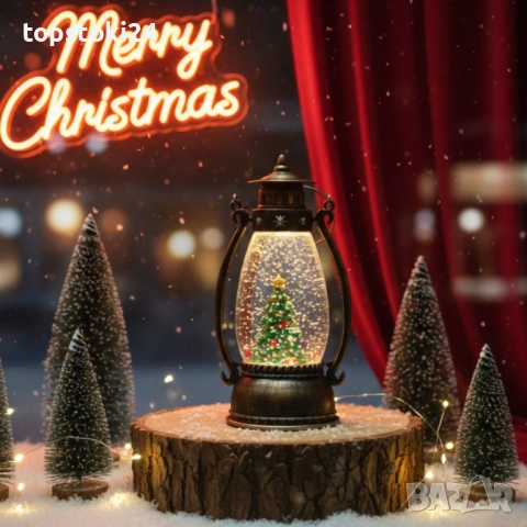 Ретро LED коледен фенер с падащ сняг – магическа светлина и празничен уют, снимка 6 - Други стоки за дома - 52351973