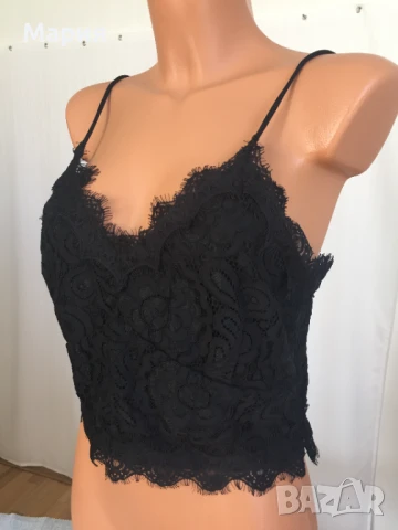 Ново Vero Moda Л размер Дамски Топ Потник Корсет Черен Дантела Еластичен Елегантен Вечерен, снимка 13 - Потници - 51143088