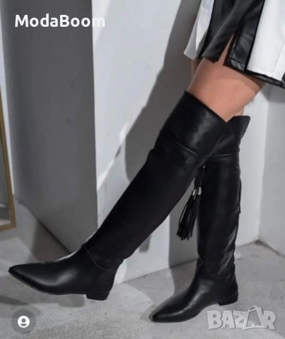 Кожени равни ботуши 