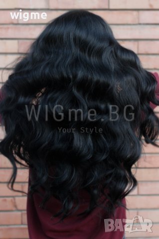 Дълга черна перука на вълни Ливия, снимка 3 - Аксесоари за коса - 38330725