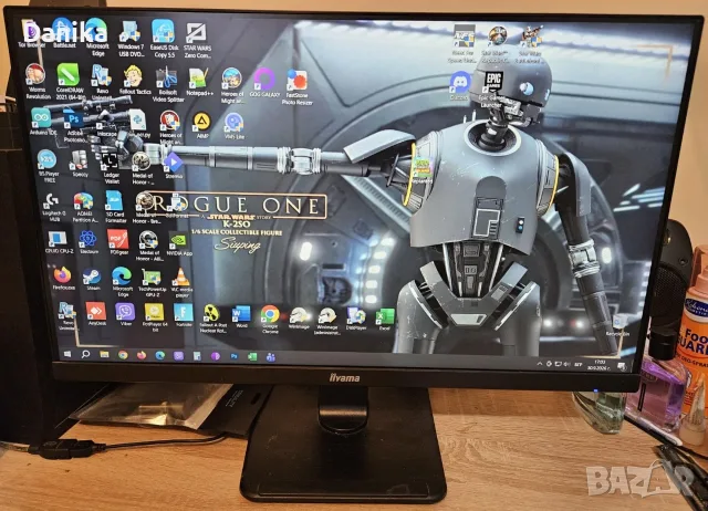 Монитор Iiyama PROLITE XU2493HS-B1, 24" (60.45 cm) IPS панел, 75Hz, Full HD, 4ms, 5 000 000:1