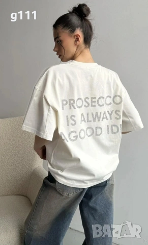 Karma Prosecco XS/S в бяло и черно, снимка 2 - Тениски - 54093543