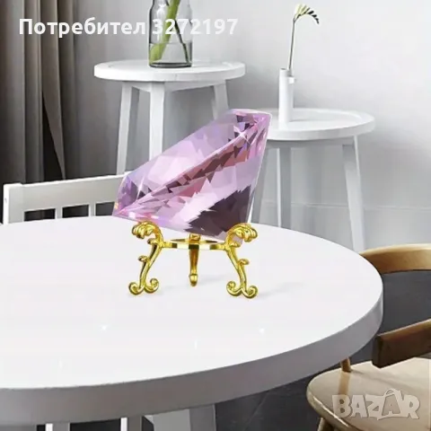 Бохемска Кристална Украса С Форма На Диамант, Със Стойка,различни цветове, снимка 14 - Декорация за дома - 48252366