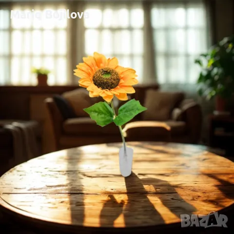 Изкуствен слънчоглед – Единичен стрък с ярка визия и естествена красота, снимка 1