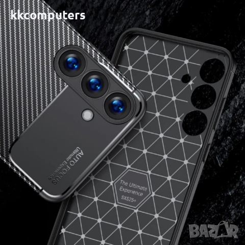 Samsung Galaxy S25 5G Удароустойчив Carbon Fiber Калъф и Протектор, снимка 2 - Калъфи, кейсове - 51417921