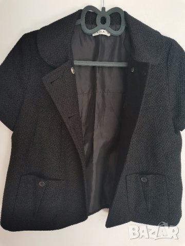 Черно късо сако с къс ръкав VILA, снимка 3 - Сака - 42247808
