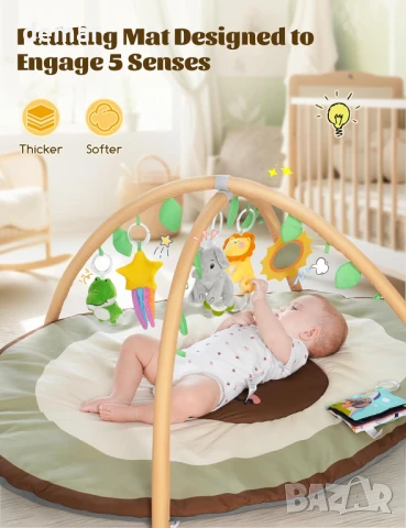 Бебешка постелка за фитнес и активност, 6 подвижни играчки, снимка 2 - Други - 50536804