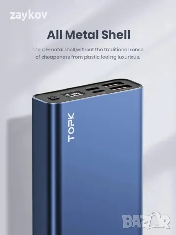 TOPK Power Bank, 20W USB C бързо зареждане 20000mAh преносимо зарядно устройство, снимка 3 - Друга електроника - 48602832