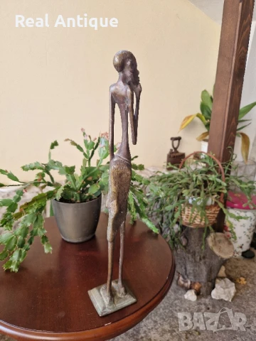 Страхотна голяма антикварна колекционерска бронзова фигура пластика статуетка , снимка 7 - Статуетки - 50521234