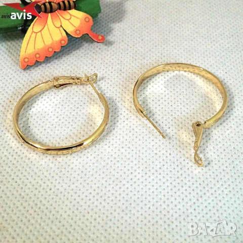 Обеци с 14К златно покритие 2141906, снимка 2 - Гривни - 54310102