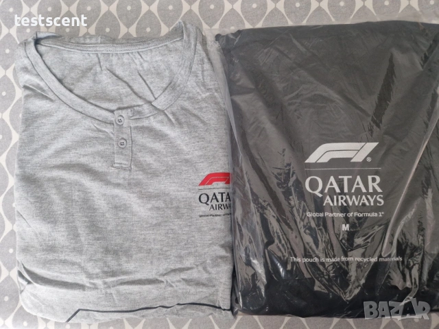 Комплект пижама Qatar Airways Бизнес Класа Formula 1 Pyjamas – унисекс размер М - чисто нови , снимка 4 - Други - 53867556