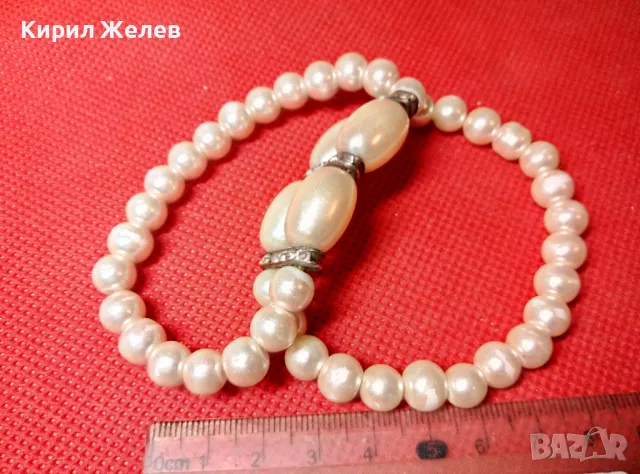 СТИЛНА ВИНТИДЖ АРТ ПЕРЛЕН Тип ГРИВНА РАЗТЕГЛИВА 47342, снимка 2 - Гривни - 47282788