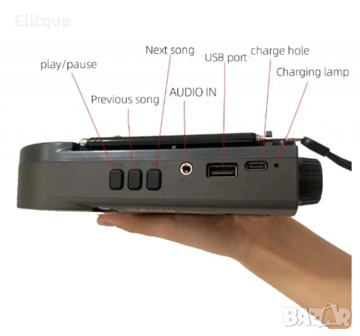 Мултифункционално настолно Bluetooth радио и аудио вграден музикален плейър MEIER M-572BT, снимка 5 - Друга електроника - 52851967