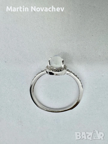 Сребърен пръстен с лунен камък , снимка 7 - Пръстени - 53127654