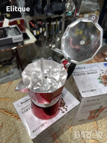 Кубинска кафеварка Rosberg R51173BP3-BP6-BP9 за 3,6,9 чаши, ароматно кафе с кубински вкус, снимка 4 - Кафемашини - 52966214
