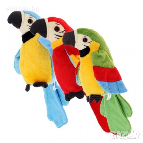 Интерактивна детска плюшена играчка Говорещ папагал , снимка 1 - Плюшени играчки - 37080448