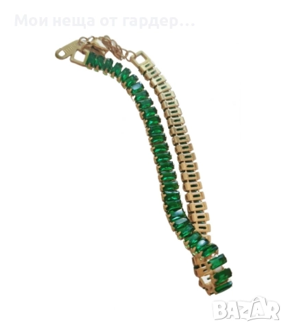 Гривна с кристали емералд .По голям размер
