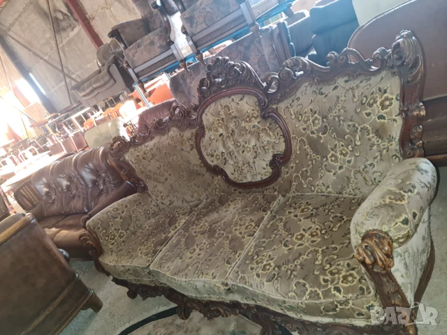 барокова холова гарнитура 3+1+1 внос от Европа, снимка 8 - Дивани и мека мебел - 50644857